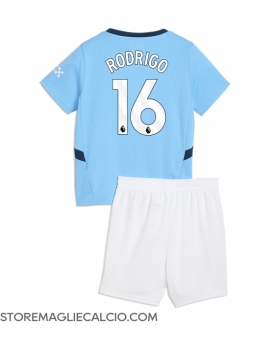 Manchester City Rodri Hernandez #16 Maglia Gara Casa Repliche 2024-25 Bambino